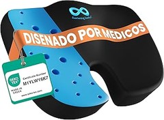 Instrucciones para utilizar un cojín ergonómico para coxis