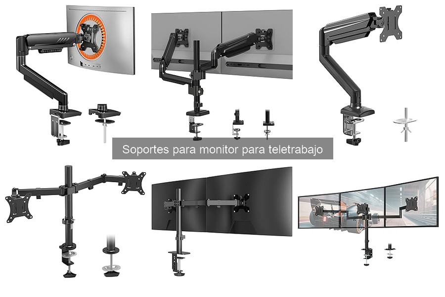 Ajustes ergonómicos en soportes para monitor en teletrabajo