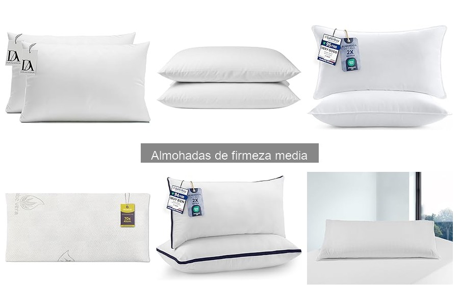 Tipos de almohadas de firmeza media y sus materiales