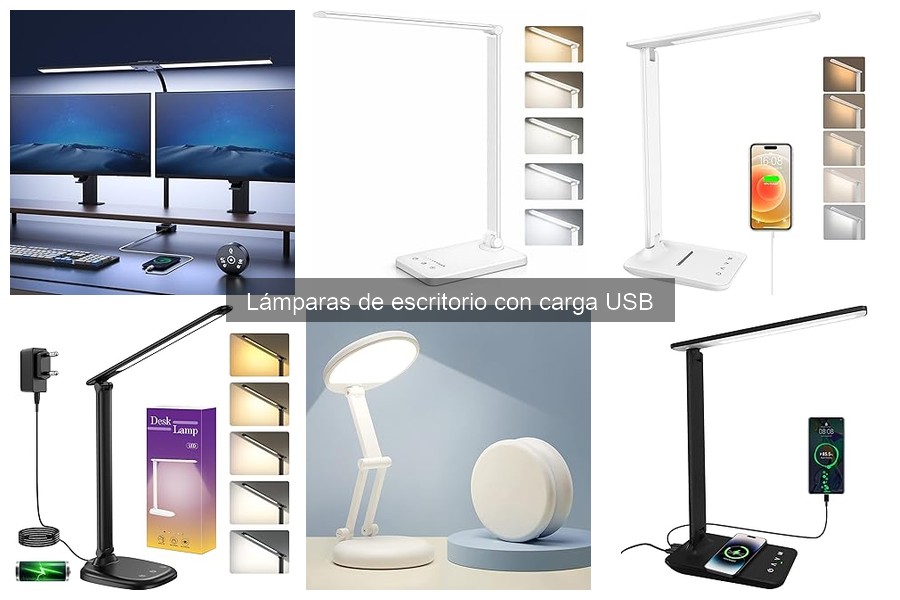 Tipos de lámparas de escritorio con carga USB para tu oficina
